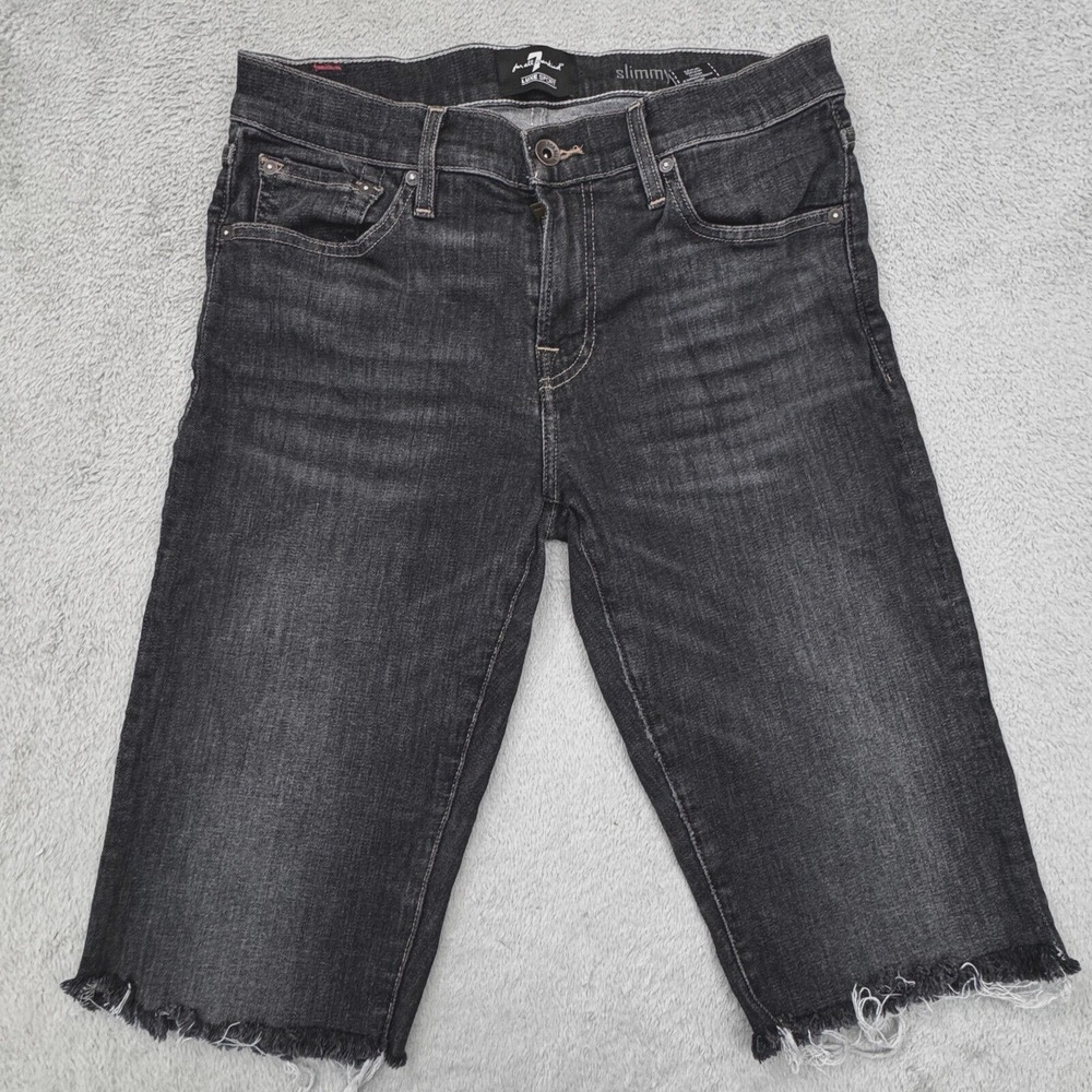 7 For All Mankind Women's Slimmy Shorts Size‎ 33 (Actual 32in. x 14in.) Stretch - Picture 2 of 11